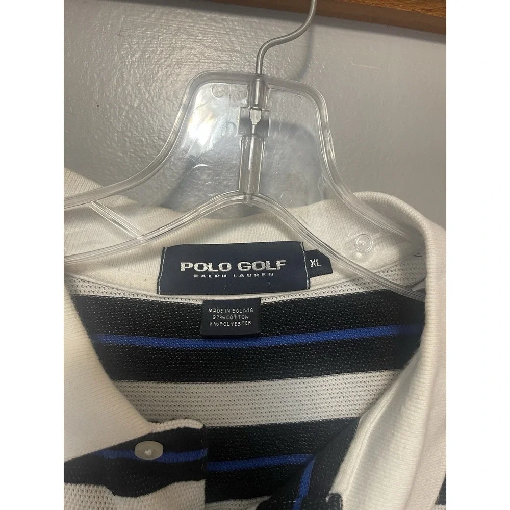 Polo By Ralph Lauren Men's Short Sleeve Striped Polo Shirt Size X-Large Blue